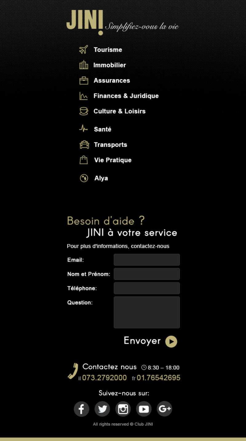 JINI | Website Mobile Design