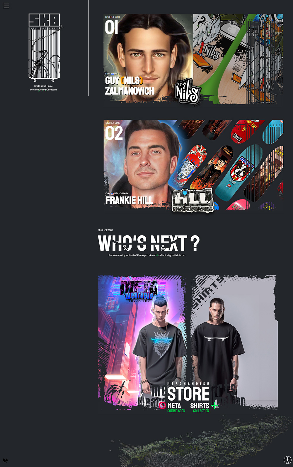 SK8HOF | Home Page Design