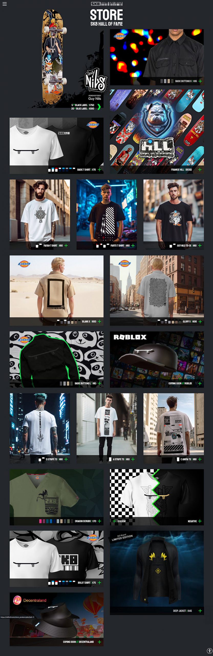 SK8HOF | Store Page Design