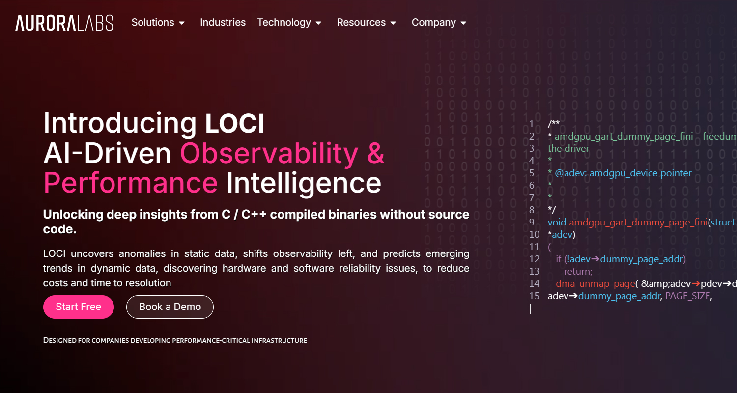 LOCI Aurora Lab - Company Web Design