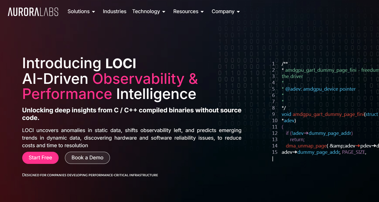 LOCI Aurora Lab - Company Web Design